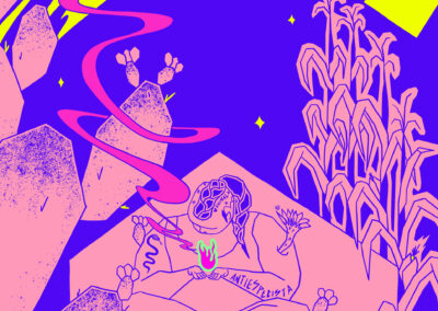 Detalles del cartel para el campamento de la Red de Juventudes Trans* Mx