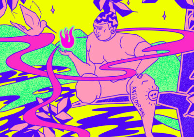 Detalles del cartel para el campamento de la Red de Juventudes Trans* Mx